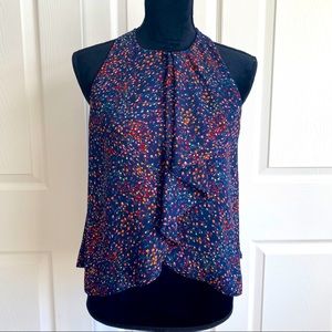 Zara Trafaluc Open Front Navy Blouse